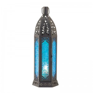 World Menagerie Blue Tall Candle Lantern WRMG2621
